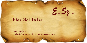 Eke Szilvia névjegykártya